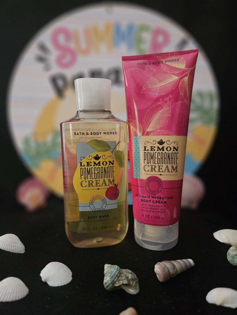 NWT Bath & Body Works Lemon Pomegranate Cream Body Care Set - Pink/Yellow